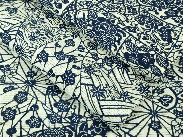 平和屋着物∴極上 夏物 浴衣 綿絽 長板染 花短冊重ね 逸品 DZAA7624kh5