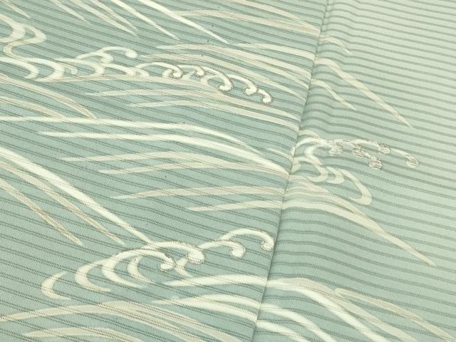 平和屋着物■極上 夏物 色留袖 変わり絽 刺繍 立波文 白緑色地 暈し染め 逸品 未使用 DZAA7625kh5