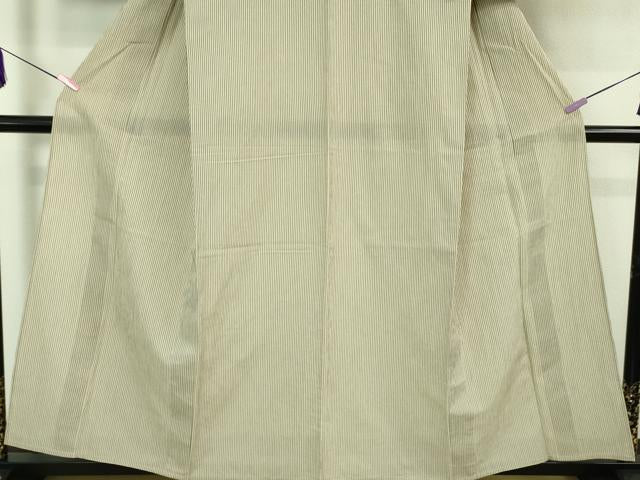 平和屋着物■極上 夏物 小千谷 綿麻縮 縞 小千谷織物 吉新織物謹製 証紙付き 逸品 DZAA7633kh5