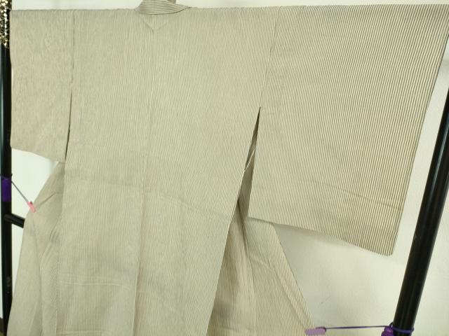 平和屋着物■極上 夏物 小千谷 綿麻縮 縞 小千谷織物 吉新織物謹製 証紙付き 逸品 DZAA7633kh5