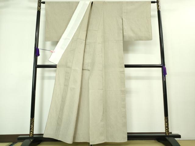 平和屋着物■極上 夏物 小千谷 綿麻縮 縞 小千谷織物 吉新織物謹製 証紙付き 逸品 DZAA7633kh5
