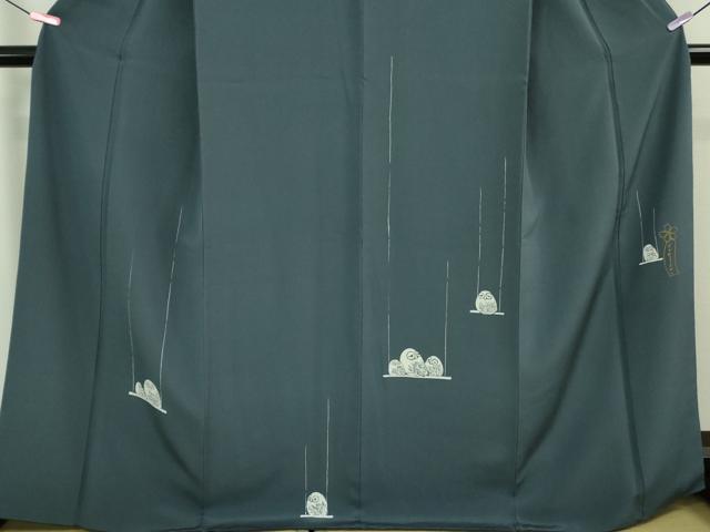 平和屋本店■極上 世界的人形師 辻村寿三郎 ジュサブロー 訪問着 梟 ふくろう 薄花色地 逸品 DZAA7645kh5