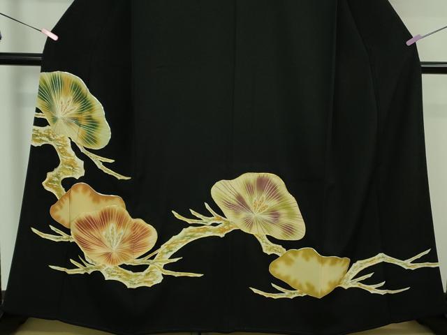 平和屋本店■極上 野口彦太郎 大彦三代目 江戸染繍友禅 黒留袖 駒刺繍 光琳松 金彩 三越扱い 逸品 DZAA7662kh5