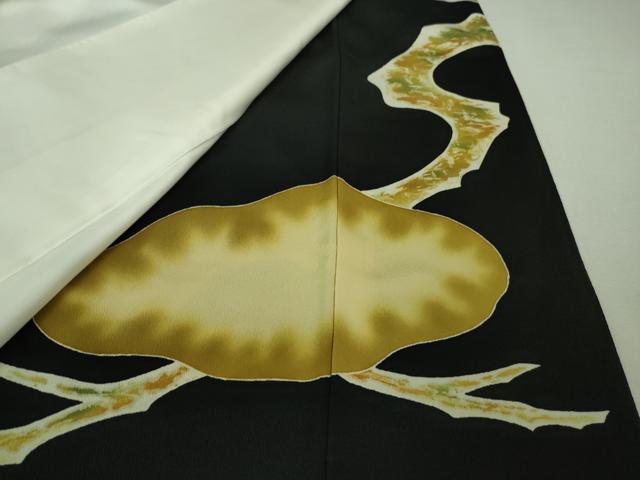 平和屋本店■極上 野口彦太郎 大彦三代目 江戸染繍友禅 黒留袖 駒刺繍 光琳松 金彩 三越扱い 逸品 DZAA7662kh5