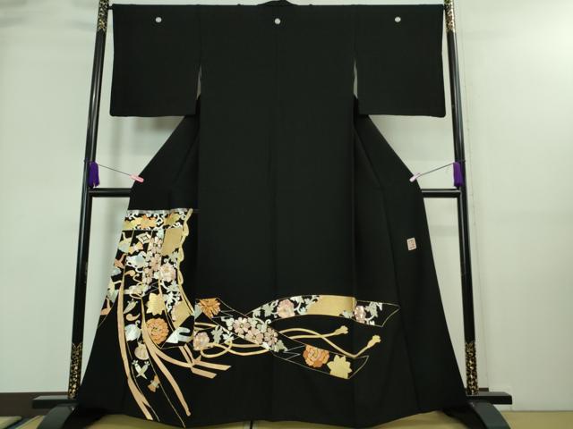 期間限定セール20%off●希少 皇室献上作家 野村静枝 佐賀錦 黒留袖 宝尽くし 几帳 金銀糸 逸品 DZAA7667kh5