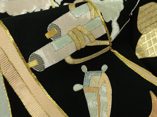 期間限定セール20%off●希少 皇室献上作家 野村静枝 佐賀錦 黒留袖 宝尽くし 几帳 金銀糸 逸品 DZAA7667kh5
