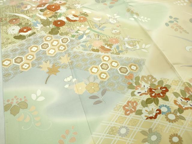 平和屋本店■極上 創業460年・千總 訪問着 駒刺繍 吉祥花文 暈し染め 金彩 伊勢丹扱い 逸品 DZAA7669kh5