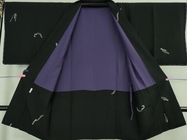 平和屋本店■極上 世界的人形師 辻村寿三郎 ジュサブロー 道中着 ロング丈 兎 黒地 反端付き 逸品 未使用 DZAA7698kh5