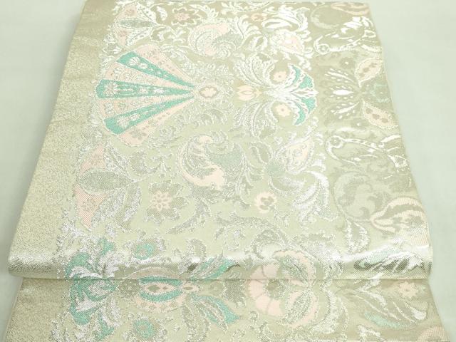 平和屋着物■極上 西陣 川島織物 六通柄 本袋帯 GUY LAROCHE ギ・ラロッシュ 更紗花文 銀糸 逸品 DZAA7709kh5
