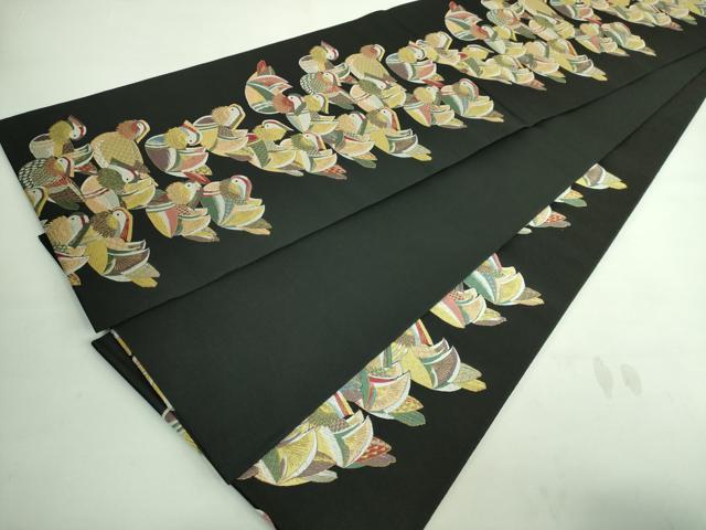 平和屋着物●極上 西陣の老舗 1782年創業 山下織物 六通柄袋帯 唐織 春陽閑日 黒地 金糸 逸品 DZAA7734kh5