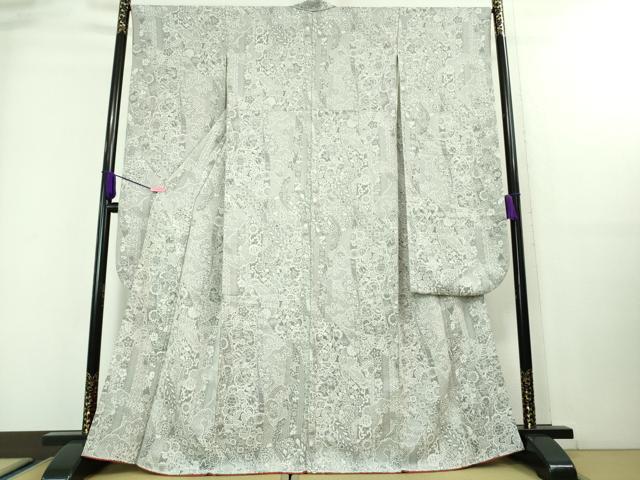 平和屋着物■極上 天目織 振袖 お召地 吉祥花文 逸品 DZAA7818kh5