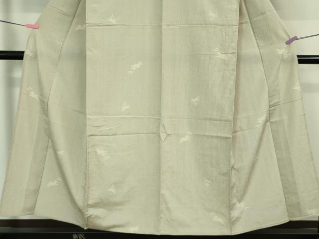 平和屋着物▽極上 本塩沢 単衣 飛兎 うさぎ 縞 逸品 未使用 DZAA7845kh5