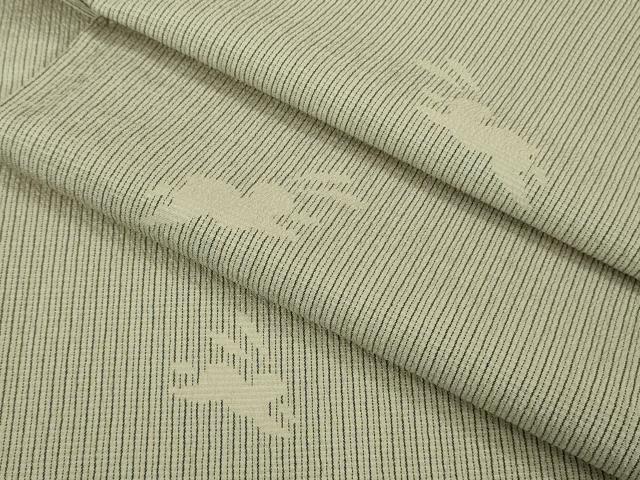 平和屋着物▽極上 本塩沢 単衣 飛兎 うさぎ 縞 逸品 未使用 DZAA7845kh5