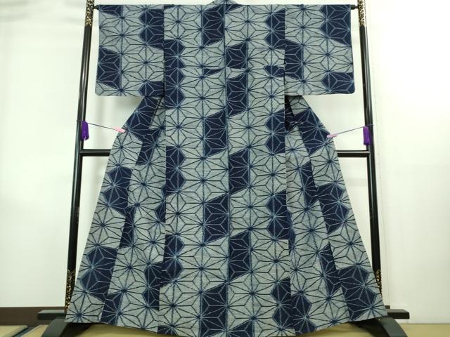 平和屋着物■極上 久留米絣 単衣 麻の葉 綿 逸品 DZAA7853kh5