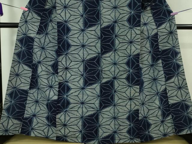 平和屋着物■極上 久留米絣 単衣 麻の葉 綿 逸品 DZAA7853kh5