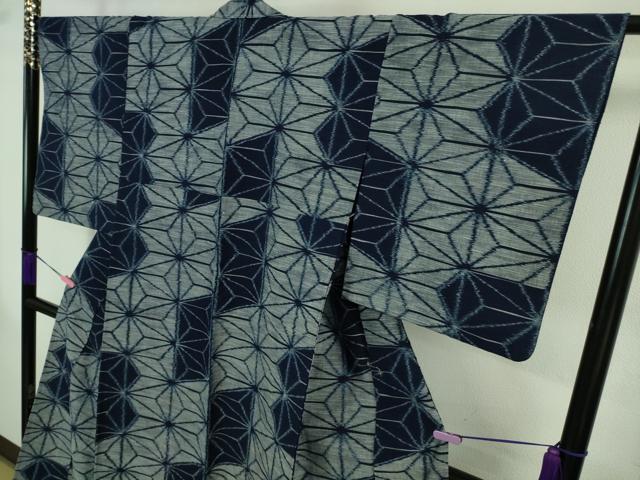 平和屋着物■極上 久留米絣 単衣 麻の葉 綿 逸品 DZAA7853kh5