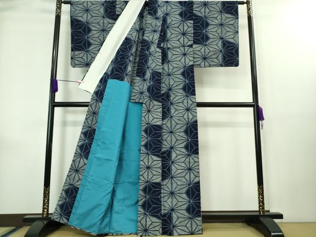 平和屋着物■極上 久留米絣 単衣 麻の葉 綿 逸品 DZAA7853kh5