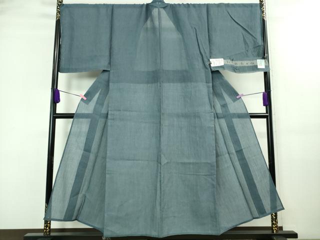 平和屋着物■極上 男性 夏物 本場小千谷ちぢみ 麻 色無地 薄花色 証紙付き 逸品 未使用 DZAA7864kh5