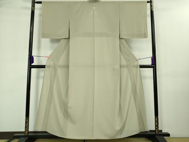 平和屋着物■極上 夏物 洗える最高級着物 <英>はなぶさ謹製 色無地 絽縮緬 白橡色 逸品 未使用 DZAA7867kh5