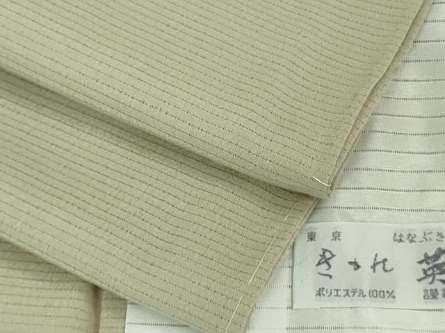 平和屋着物■極上 夏物 洗える最高級着物 <英>はなぶさ謹製 色無地 絽縮緬 白橡色 逸品 未使用 DZAA7867kh5