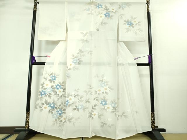 平和屋着物■極上 夏物 訪問着 絽 手描き 鉄線花 枝花文 逸品 DZAA7870kh5