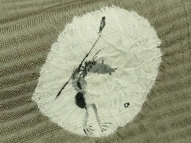 平和屋着物▽極上 訪問着 単衣 紬地 手描き ゴルフ 河童 カッパ 兎 鹿 灰汁色地 逸品 未使用 DZAA7879kh5