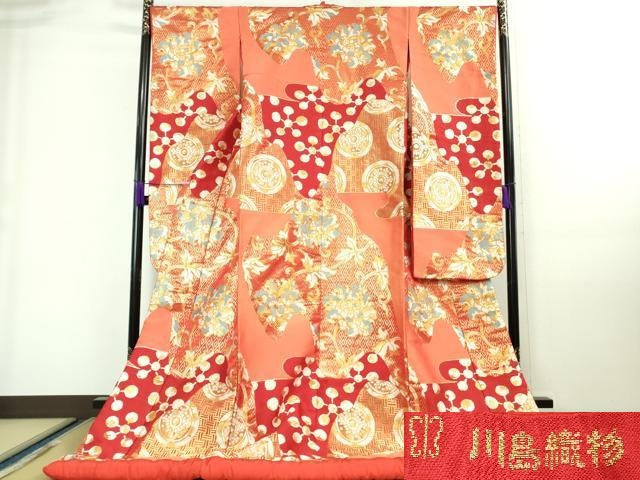 平和屋本店■極上 西陣 川島織物 色打掛 和装 婚礼 結婚式 花嫁 神社挙式 花唐草文 逸品 DZAA7893kh5