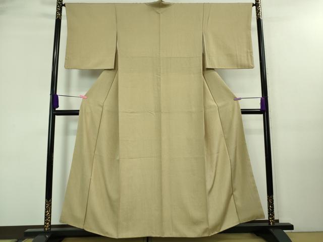 平和屋着物●極上 江戸小紋 菱文 白橡色×媚茶色 逸品 DZAA7911kh5