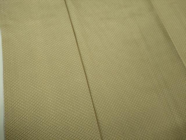 平和屋着物●極上 江戸小紋 菱文 白橡色×媚茶色 逸品 DZAA7911kh5