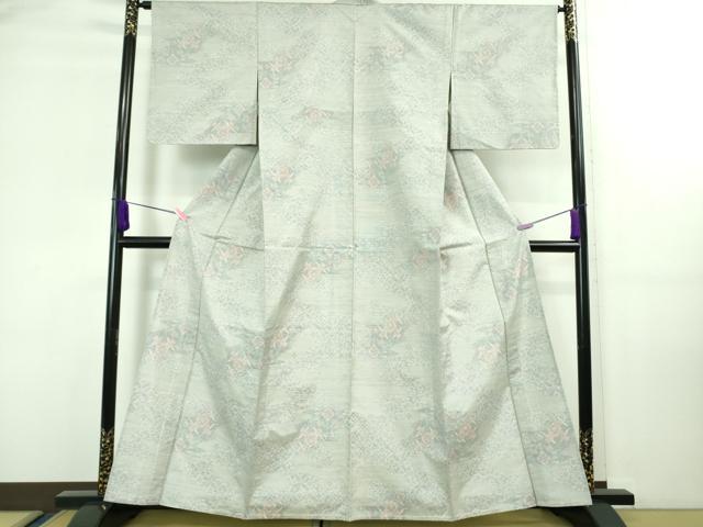 平和屋着物▽極上 本場大島紬 白大島 単衣 総絣 道長花文 逸品 未使用 DZAA7917kh5
