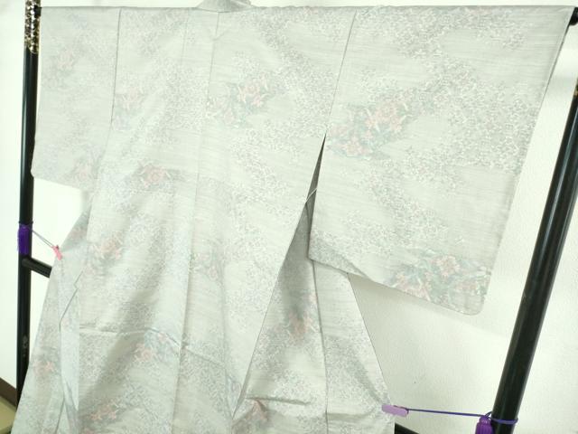 平和屋着物▽極上 本場大島紬 白大島 単衣 総絣 道長花文 逸品 未使用 DZAA7917kh5