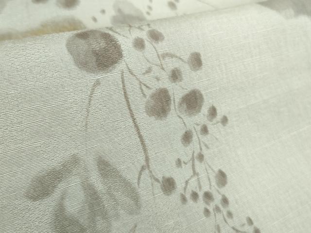 平和屋着物▽極上 小紋 単衣 お召地 南天蔦の葉 金彩 逸品 未使用 DZAA7941kh5