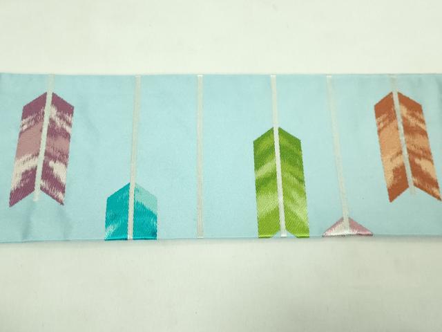 平和屋着物●極上 西陣 川島織物 九寸名古屋帯 矢羽 銀糸 逸品 DZAA8002kh5