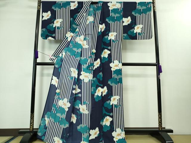 平和屋着物∴極上 夏物 撫松庵 小紋・浴衣兼用 セオアルファ 蔦の葉華文 洗える着物 逸品 DZAA8063kh5