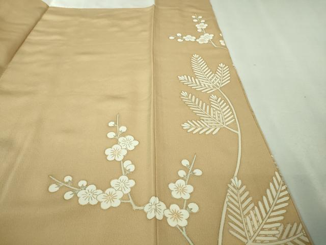 平和屋本店●極上 皇室献上作家 北出与三郎 訪問着 駒刺繍 松竹梅 飴色地 金彩 逸品 DZAB5103kh6