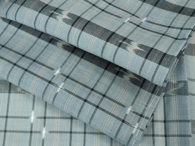 平和屋着物■極上 夏物 本場琉球絣 夏琉球 格子 逸品 未使用 DZAA8104kh5