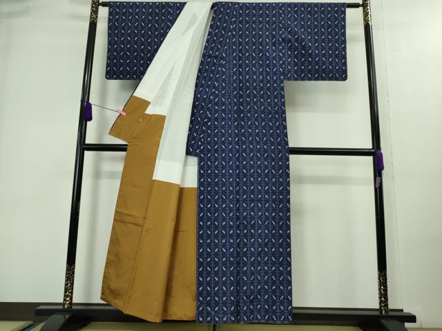 平和屋本店■極上 本場琉球紬 花織 三越扱い 反端付き 逸品 未使用 DZAA8125kh5