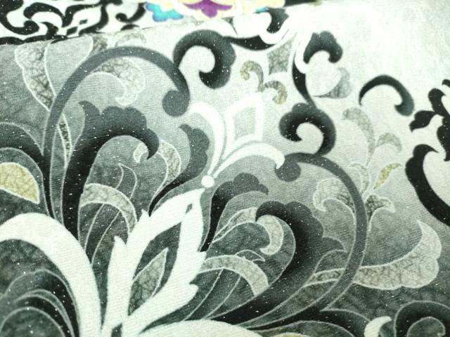 平和屋本店■極上 訪問着 洋花文 暈し染め 銀通し地 逸品 DZAA8159kh5