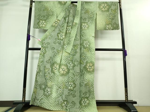平和屋着物∴極上 夏物 浴衣 有松鳴海絞り 花唐草文 暈し染め 綿 逸品 DZAA8185kh5