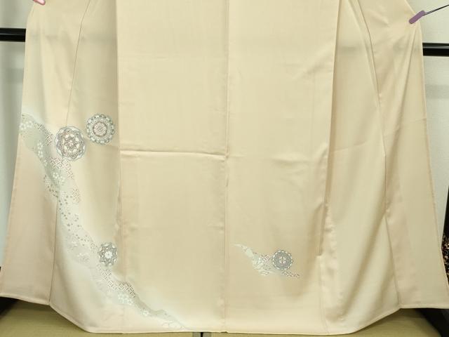 平和屋本店■極上 洗える最高級着物 <英>はなぶさ謹製 訪問着 単衣 正倉院花文 肌色地 逸品 DZAA8194kh5