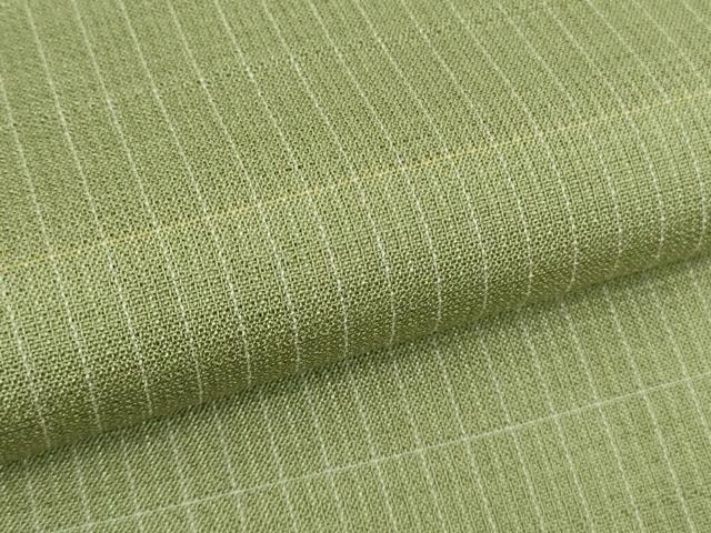 平和屋本店■極上 夏物 銀座もとじ 夏お召 間道 柳茶色地 逸品 DZAA8203kh5