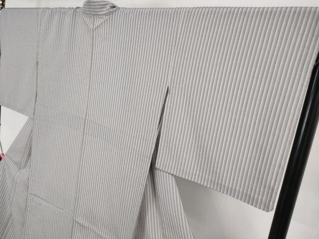 平和屋着物▽極上 本塩沢 やまだ織 単衣 縞 小出マサイ作 証紙付き 逸品 DZAA8205kh5