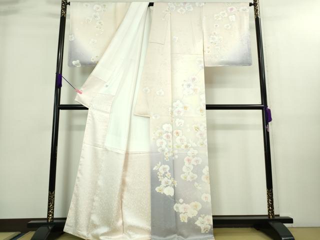 平和屋着物■極上 訪問着 駒刺繍 胡蝶蘭 暈し染め 逸品 DZAA8227kh5
