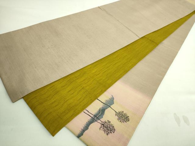 平和屋着物■極上 紅花紬 米沢 新田秀次 太鼓柄袋帯 樹林文 逸品 DZAA8269kh5