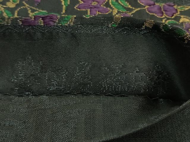 平和屋本店■極上 創業280年 誉田屋源兵衛 太鼓柄袋帯 孔雀 黒地 金銀糸 箱・証紙付き 逸品 DZAA8313kh5
