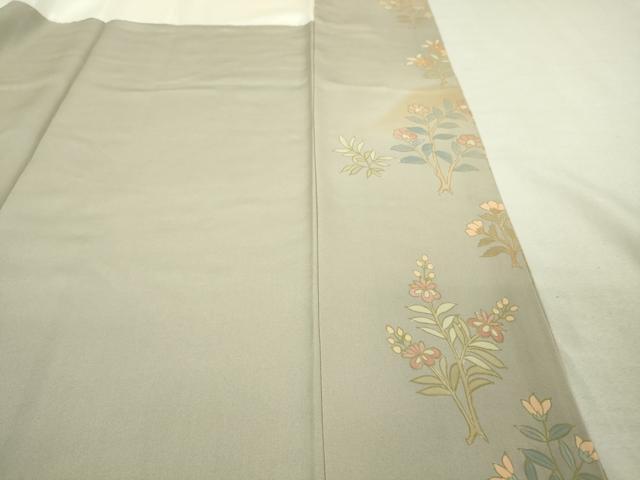 平和屋本店■極上 創業460年・千總 訪問着 刺繍 草花文 白梅鼠色地 暈し染め 金彩 逸品 DZAA8333kh5