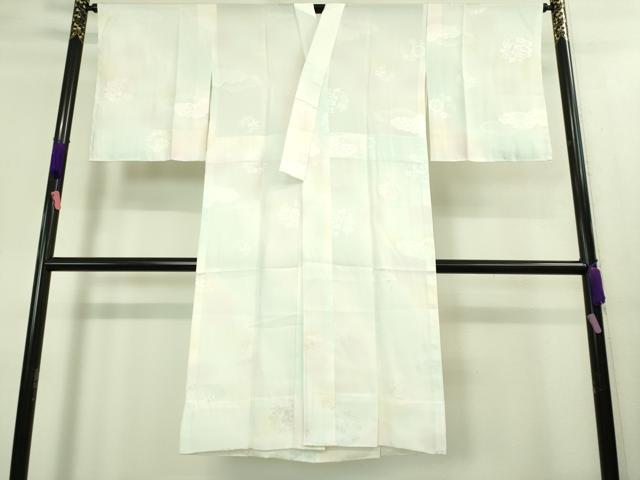 平和屋着物●上質な長襦袢 無双仕立て 雲重ね花地紋 暈し染め 逸品 未使用 DZAA8339kh5