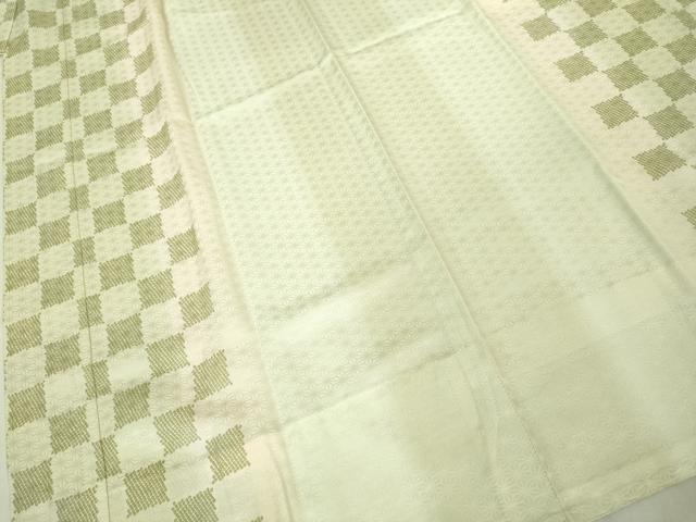 平和屋着物●上質な長襦袢 無双仕立て 半衿付き 市松文様 暈し染め 逸品 未使用 DZAA8348kh5