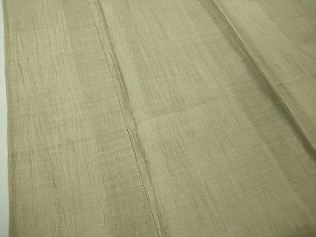 平和屋着物*極上 夏物 男性 本場小千谷ちぢみ 麻 砂色地 証紙付き 逸品 未使用 DZAA8359kh5