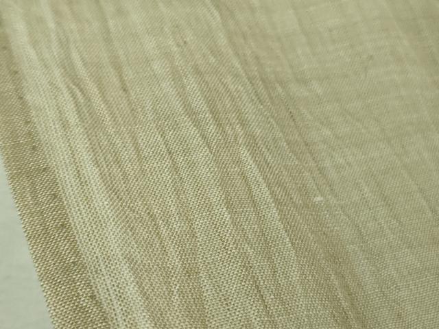 平和屋着物*極上 夏物 男性 本場小千谷ちぢみ 麻 砂色地 証紙付き 逸品 未使用 DZAA8359kh5